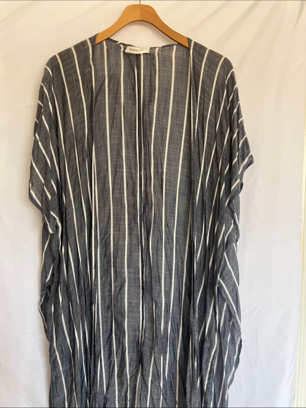 Mustard Seed Navy & White Striped Lightweight Open Tunic